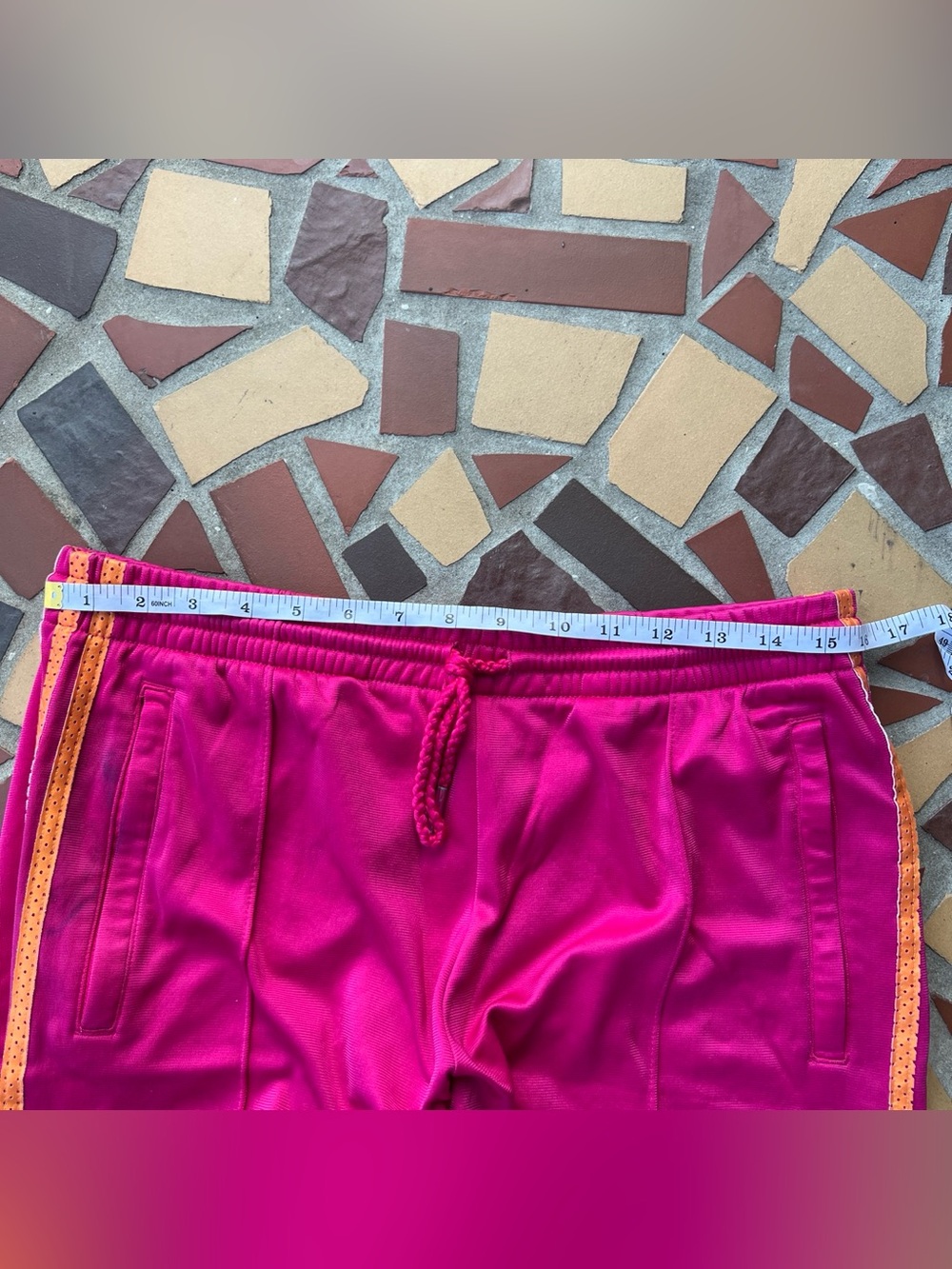 adidas y2k Women's Pink Track Jacket & Jogger Set with orange Stripes size large - Picture 7 of 15